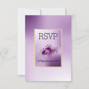 Purple Lilac Simple Élégant Floral RSVP
