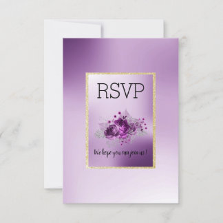 Purple Lilac Simple Élégant Floral RSVP