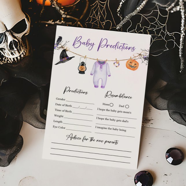 Purple Little Boo Halloween Baby Predictions Jeu (Halloween Baby Clothes Baby Shower Baby Predictions Game)