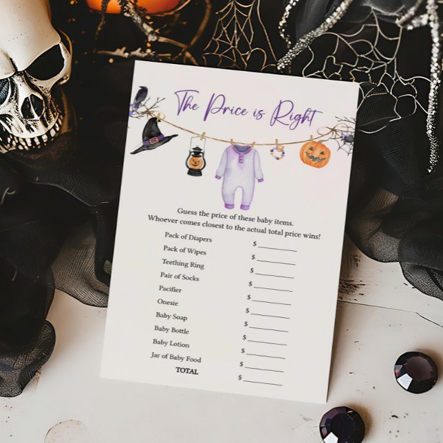 Purple Little Boo Le prix est le bon jeu (Halloween Baby Clothes Baby Shower The Price is Right Game)