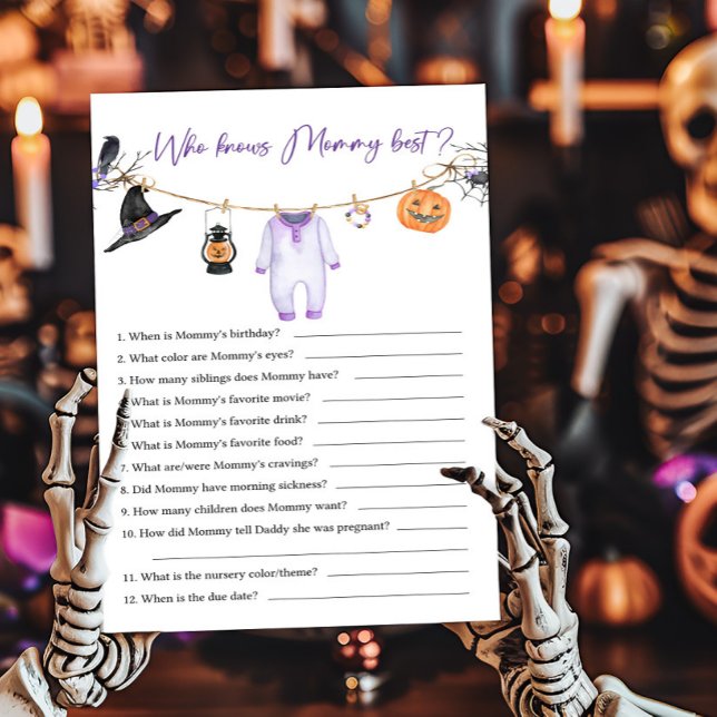 Purple Little Boo Qui connaît maman meilleur jeu (Halloween Baby Clothes Baby Shower Who knows Mommy Best Game)