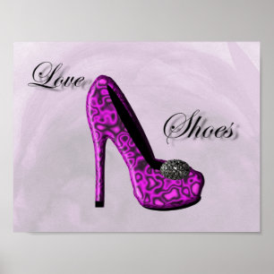 Purple Love Chaussures Stiletto Affiche de mode