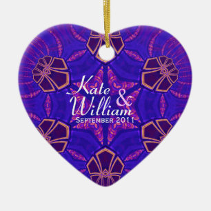 Purple Love Heart Valentine Mariage Ornement