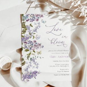 Purple Love In Bloom nuptiale douche invitation