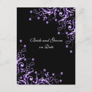 Purple Luxury Floral Swirls Enregistrer la carte d