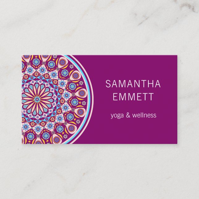 Purple Mandala Professional Carte de visite de yog (Devant)