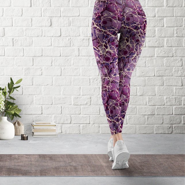 Purple Marbled Paper Vintage Leggings (Créateur téléchargé)