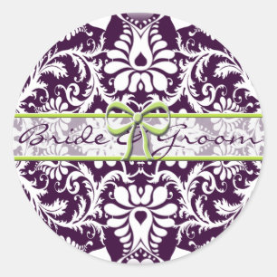 Purple Mariage damassé Enregistrer le sticker de d