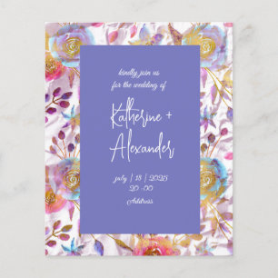 Purple mariage floral Lily Invitation classiques