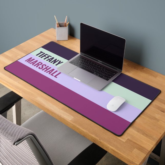 Purple, Mint Green & Magenta Stripes Motif (Bureau 2)