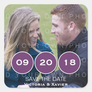 Purple Modern Circles Photo Enregistrer Stickers D