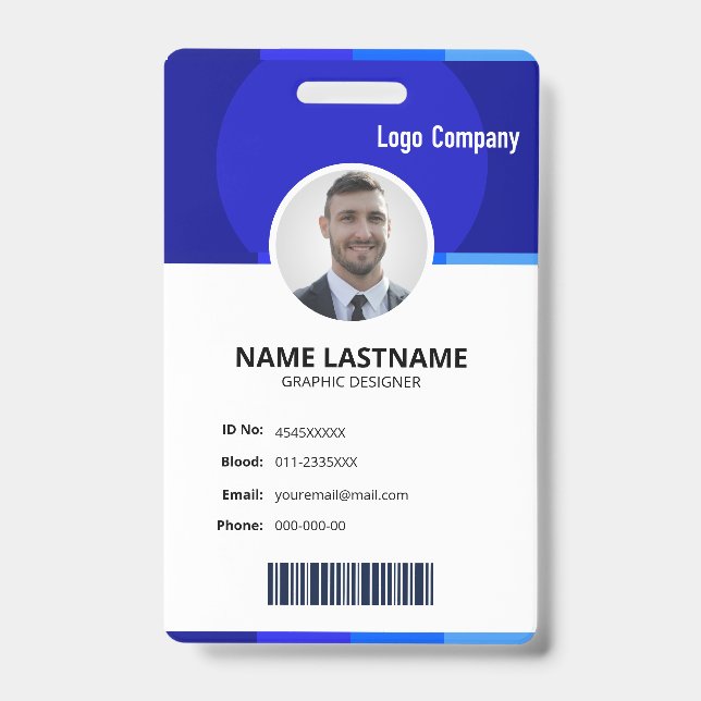 Purple Modern ID Identification Card Photo Badge (Avant)