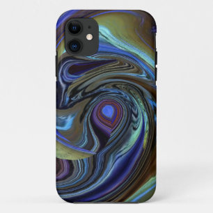 Purple N Gold Feather Abstrait iPhone 5 coque