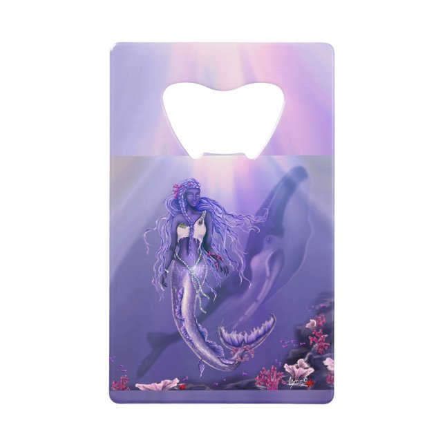 Purple Ocean Mermaid Carte de crédit Bottle Ouvrir (Devant)