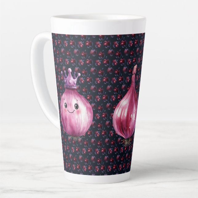 Purple Onion Queen Ceramic Large Latte Mug (Angle gauche)