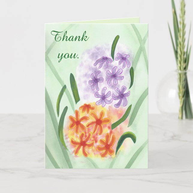 Purple Orange Fleurs, Hyacinth Merci Cartes (Devant)