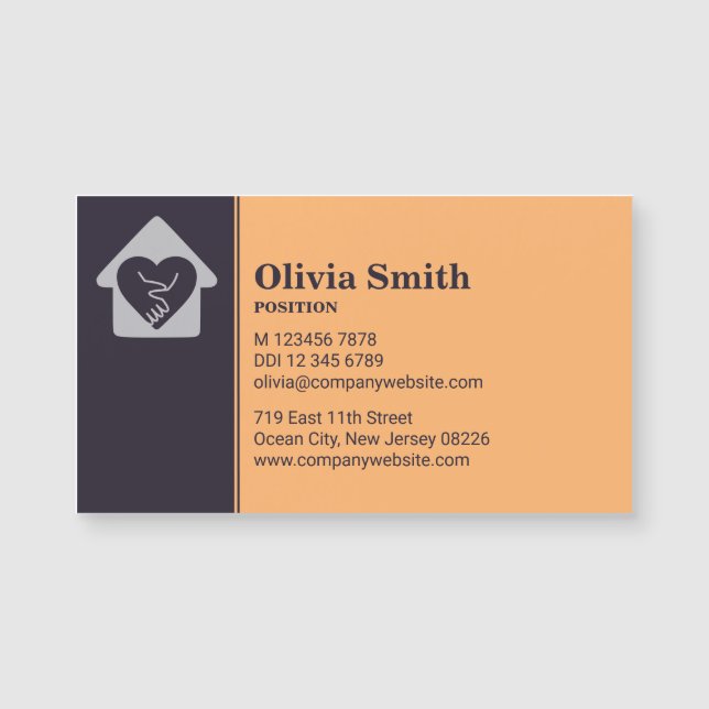 Purple Orange Nurse Carte de visite de soins à dom (Devant)