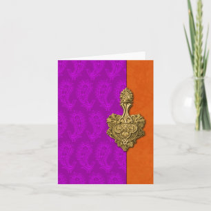 Purple Paisley Peacocks Indian Note Cartes