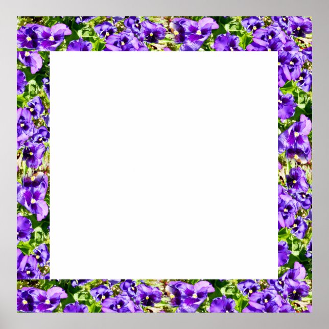 Purple Pansies Picture Frame, Poster (Devant)