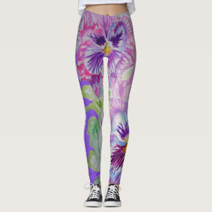 Purple Pansy gros pansement Leggings