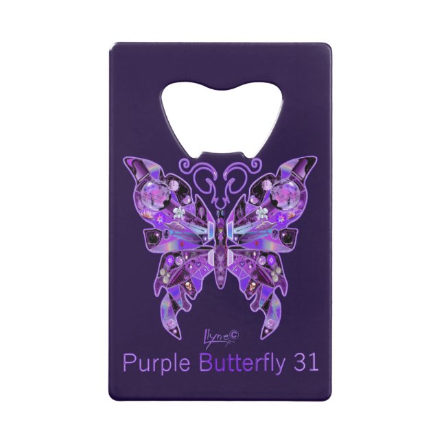 Purple Papillon 31 Ouverture de bouteille de carte (Devant)