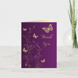 Purple, Papillon Or, Floral Merci Carte de note