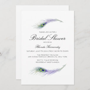Purple Peacock Invitation à la douche nuptiale