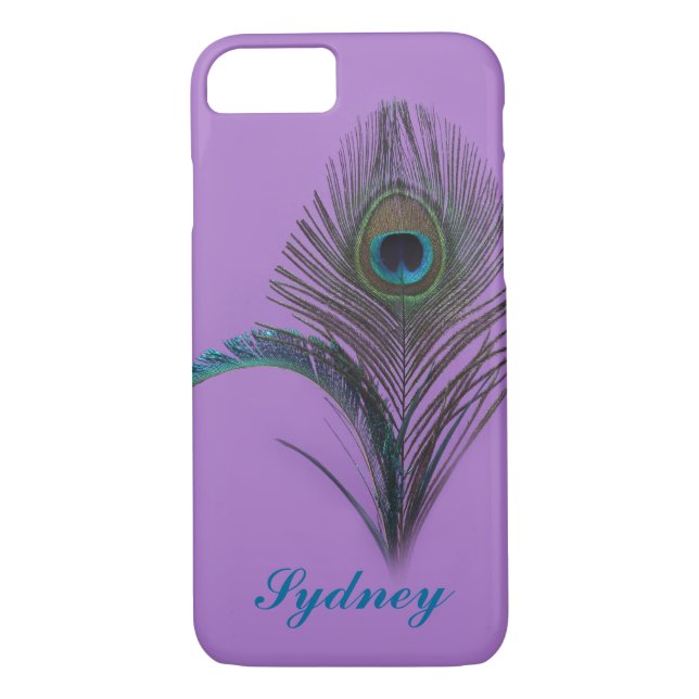 Purple Peacock iPhone 7 Coque (Dos)