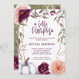 Purple + pêche florale, citrouille baby shower de