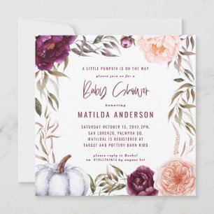 Purple + pêche florale, citrouille baby shower de 