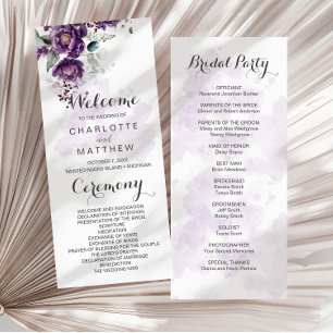 Purple Peonies Programme de mariage floral