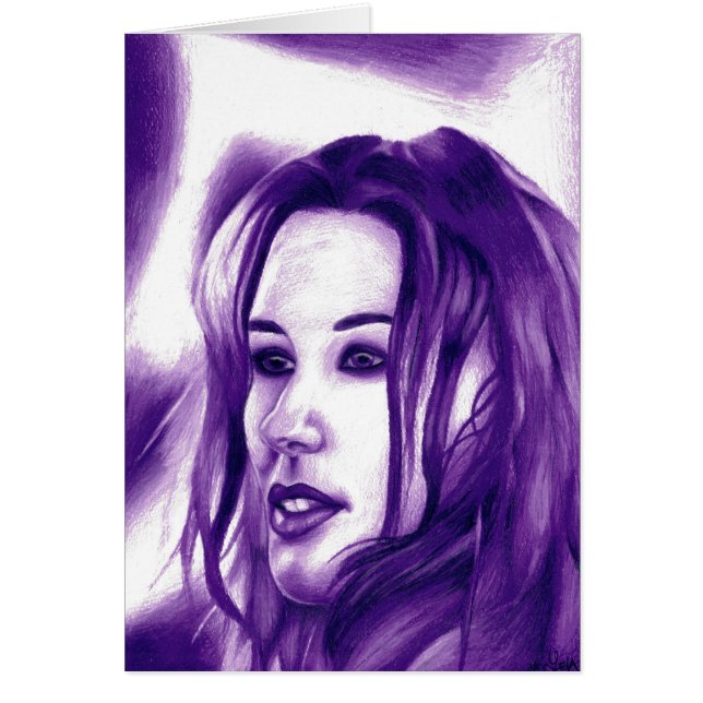 Purple People Woman Portrait Art original (Devant)