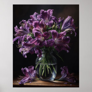 Purple Peruvien Lily Fleurs Art Imprimer Poster