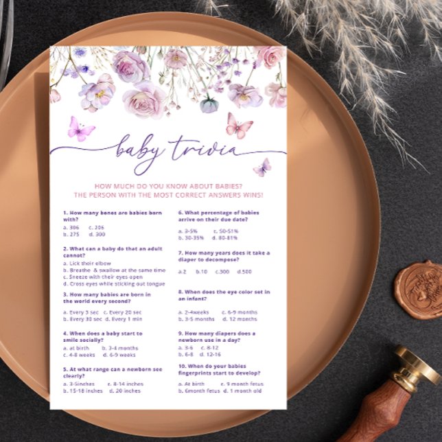 Purple Pink Butterfly Fleurs sauvages Baby Trivia  (Créateur téléchargé)