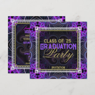 Purple Pink Dance Party Invitations