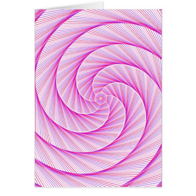 Purple Pink Dive Drop Math Swirl Card (Devant)