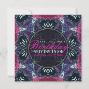Purple Pink Fabulous 40 Event Party Invitation
