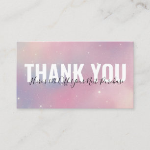 Purple Pink Galaxy Merci Cartes