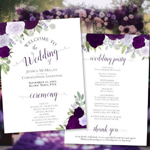 Purple & Plum Floral Programme de mariage téléchar