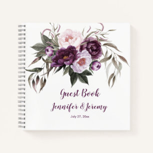 Purple Plum Pink Peonies Greenery Livre d'or