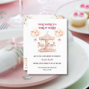 Purple Pony Dreams-Minimalist Baby Invitation