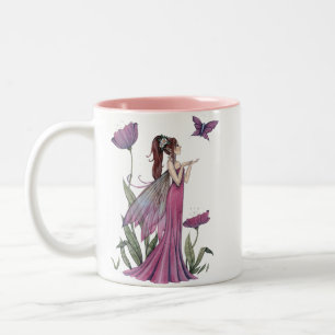 Purple Poppy Fairy Papillon Imaginaire Art Mug