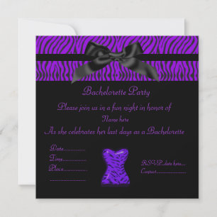 PURPLE POSTER DE ANIMAL INVITATION DU PARTI BACHEL