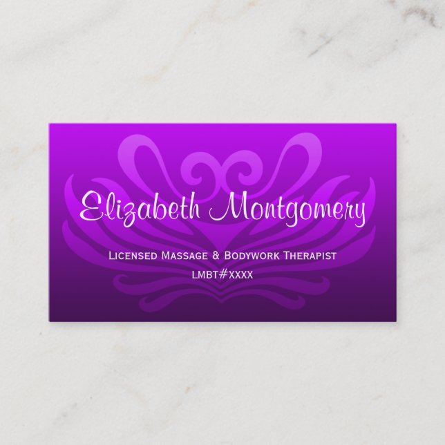 Purple Professional Massage Carte de visite (Devant)