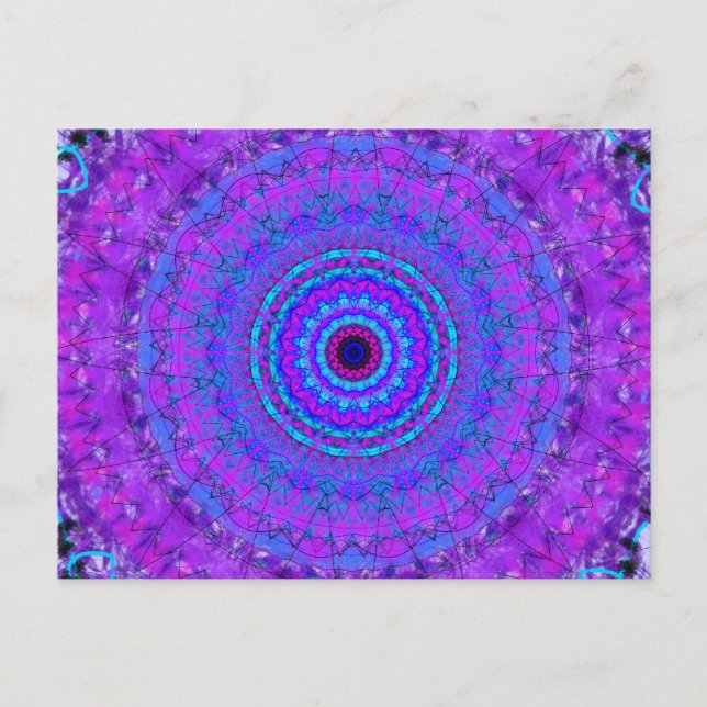 Purple Psyche Mandala kaleidoscope carte postale (Devant)