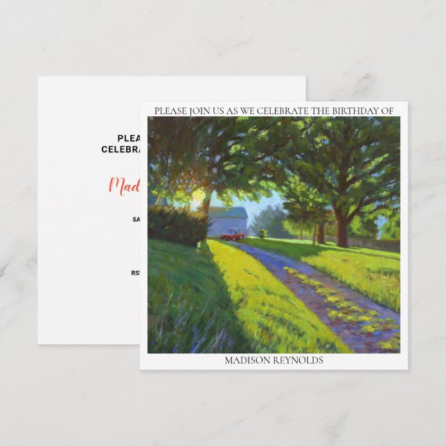 Purple Red Yellow Green Birthday Celebration Party (Devant / Derrière)