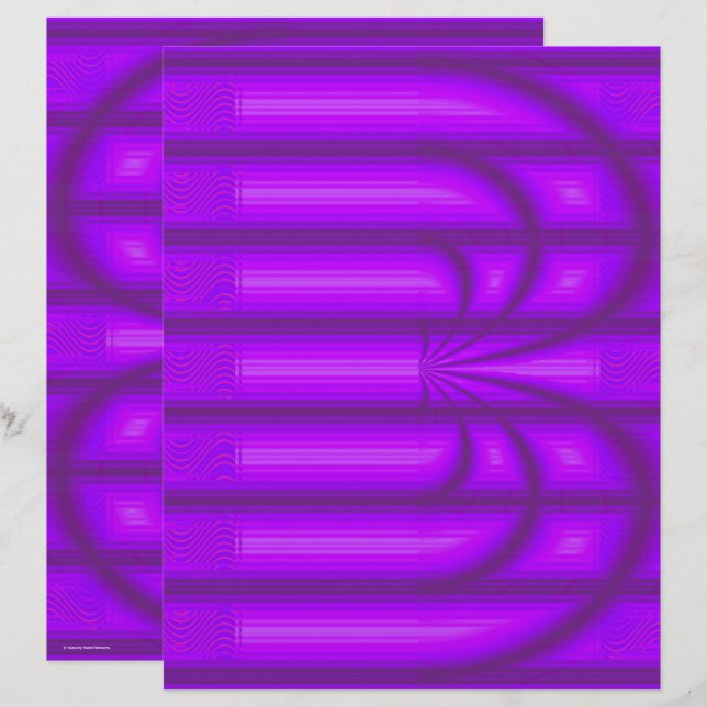 Purple Retro Cathedral Scrapbook Paper 2-Sided Pag (Devant / Derrière)