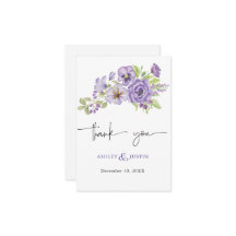 Purple rêves Carte de remerciements de fleurs styl