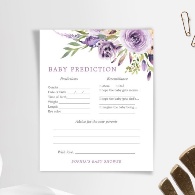 Purple Rose Floral Baby Predictions & Conseils Jeu (Créateur téléchargé)