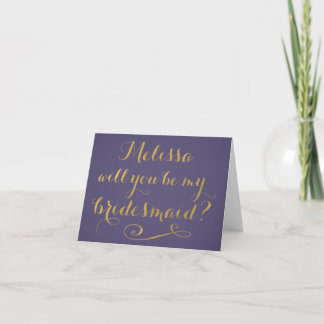 Purple Serez-Vous Ma Carte De Typographie D'Épouse